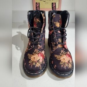 Floral Lace-Up Boots